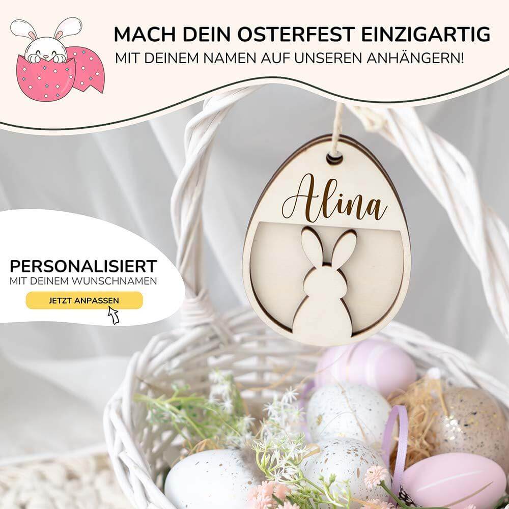 Easter decoration made of wood with personalized engraving