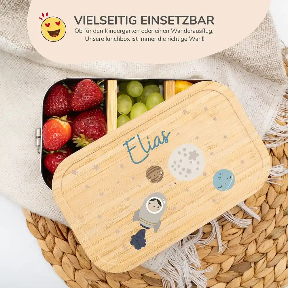 personalisierte aufbewahrungsdose mit großem weltall design