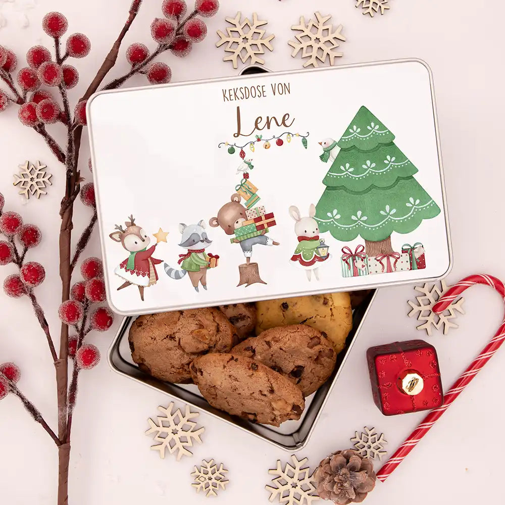 Keksdose aus Metal personalisiert - Weihnachtsbaum