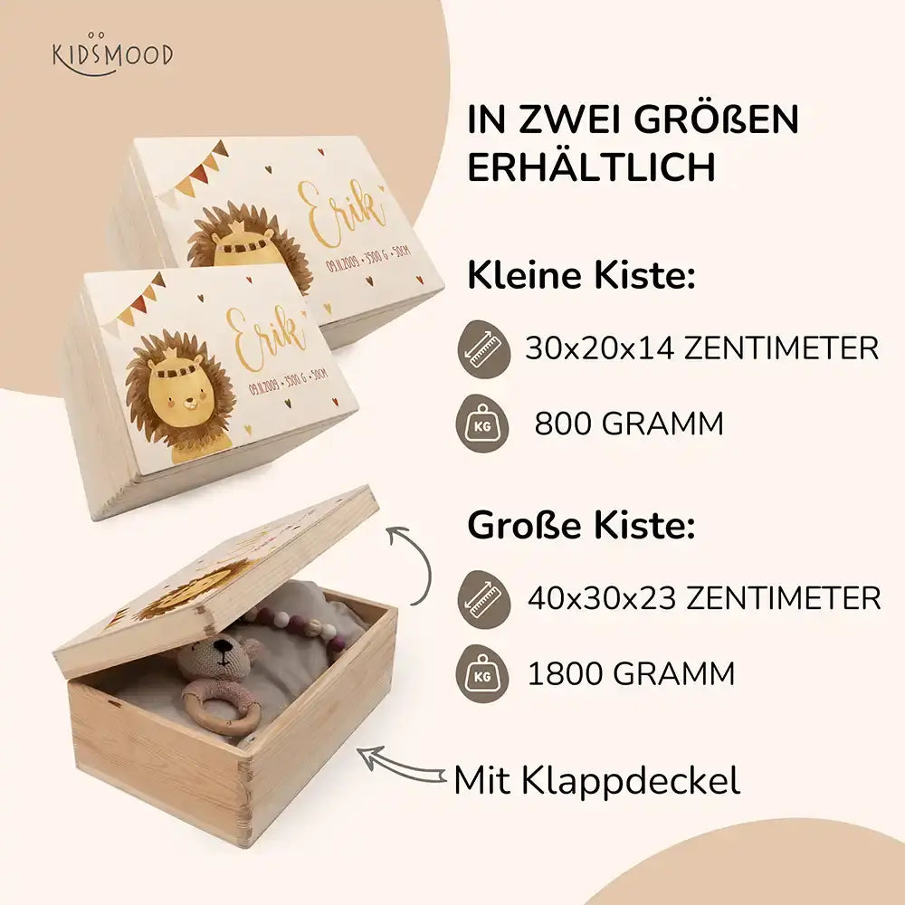 Erinnerungsbox Baby - Löwe Boho