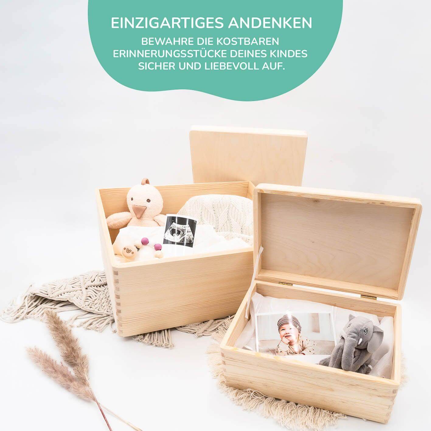 handcrafted memory box with jungle tiere engraving