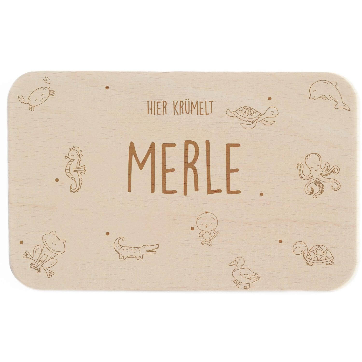 sea-themed breakfast board with custom name