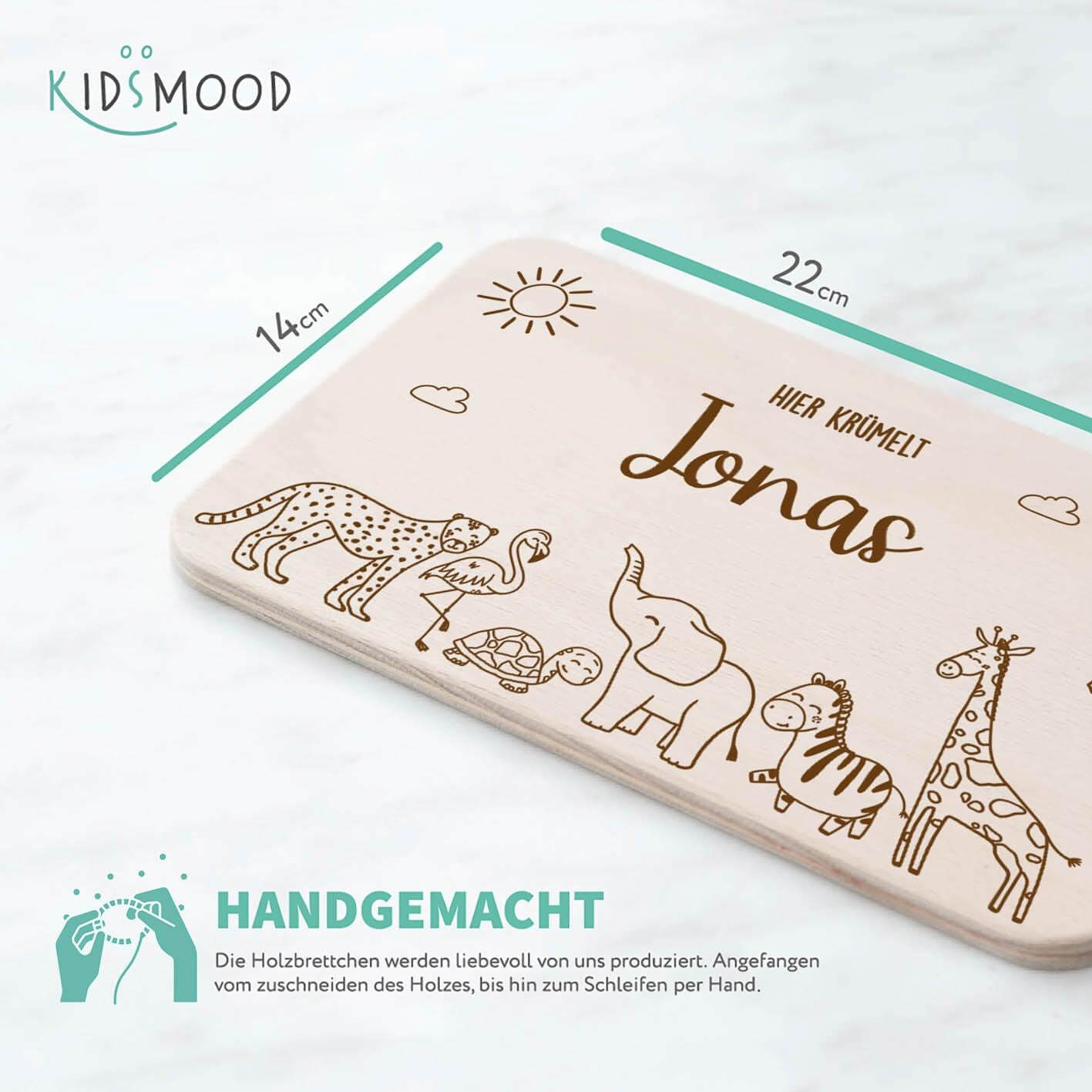 custom breakfast board with safari design