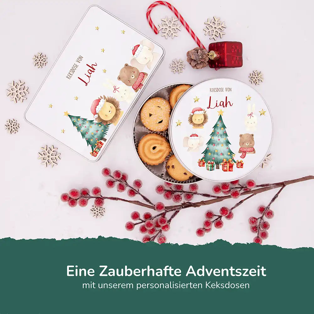 Keksdose aus Metal personalisiert - Weihnachten