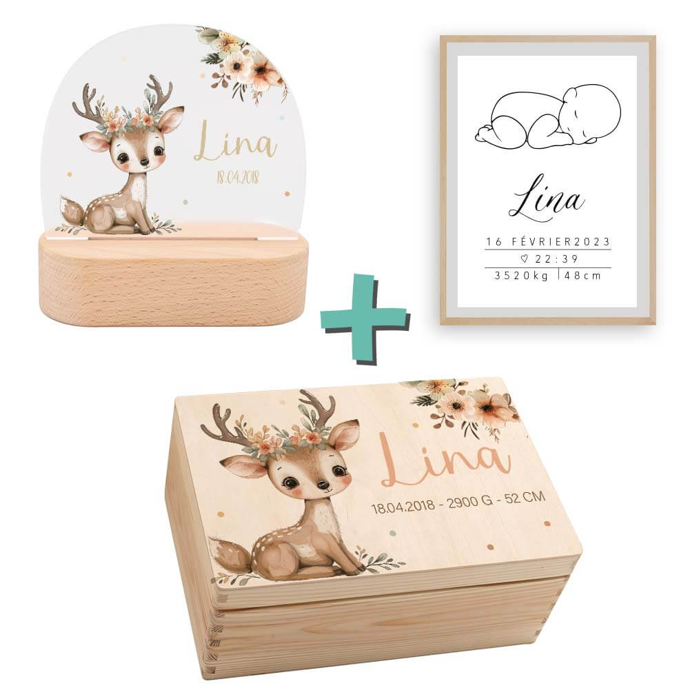 Geschenkset zur Geburt – Baby Reh | Baby Geschenk