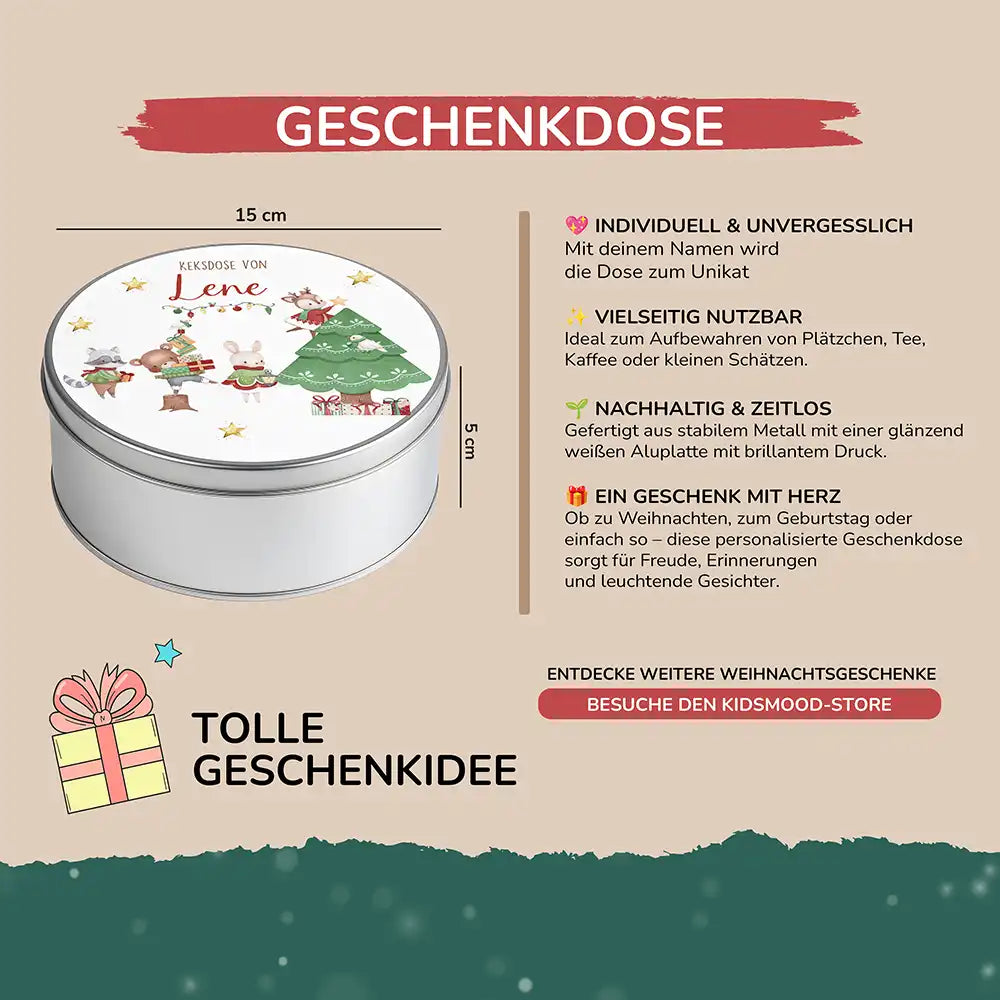 Keksdose aus Metal personalisiert - Weihnachtsbaum