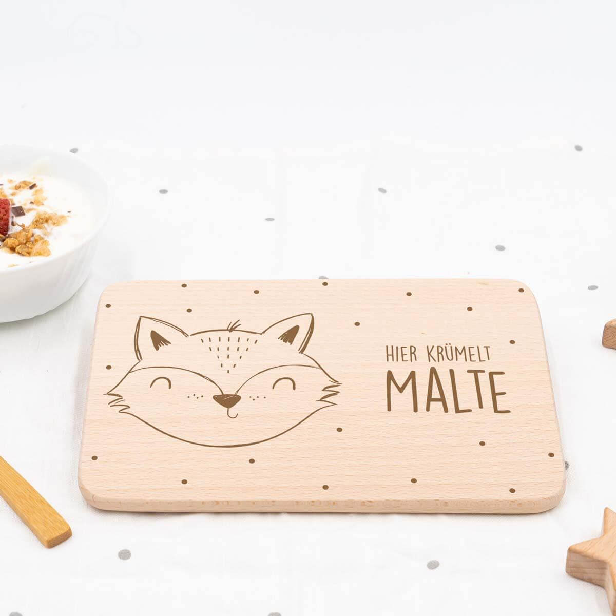 personalized breakfast board with custom name engraving