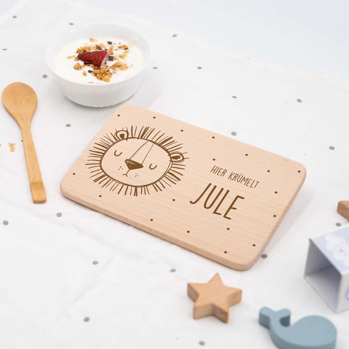 engraved wooden breakfast board with unique design