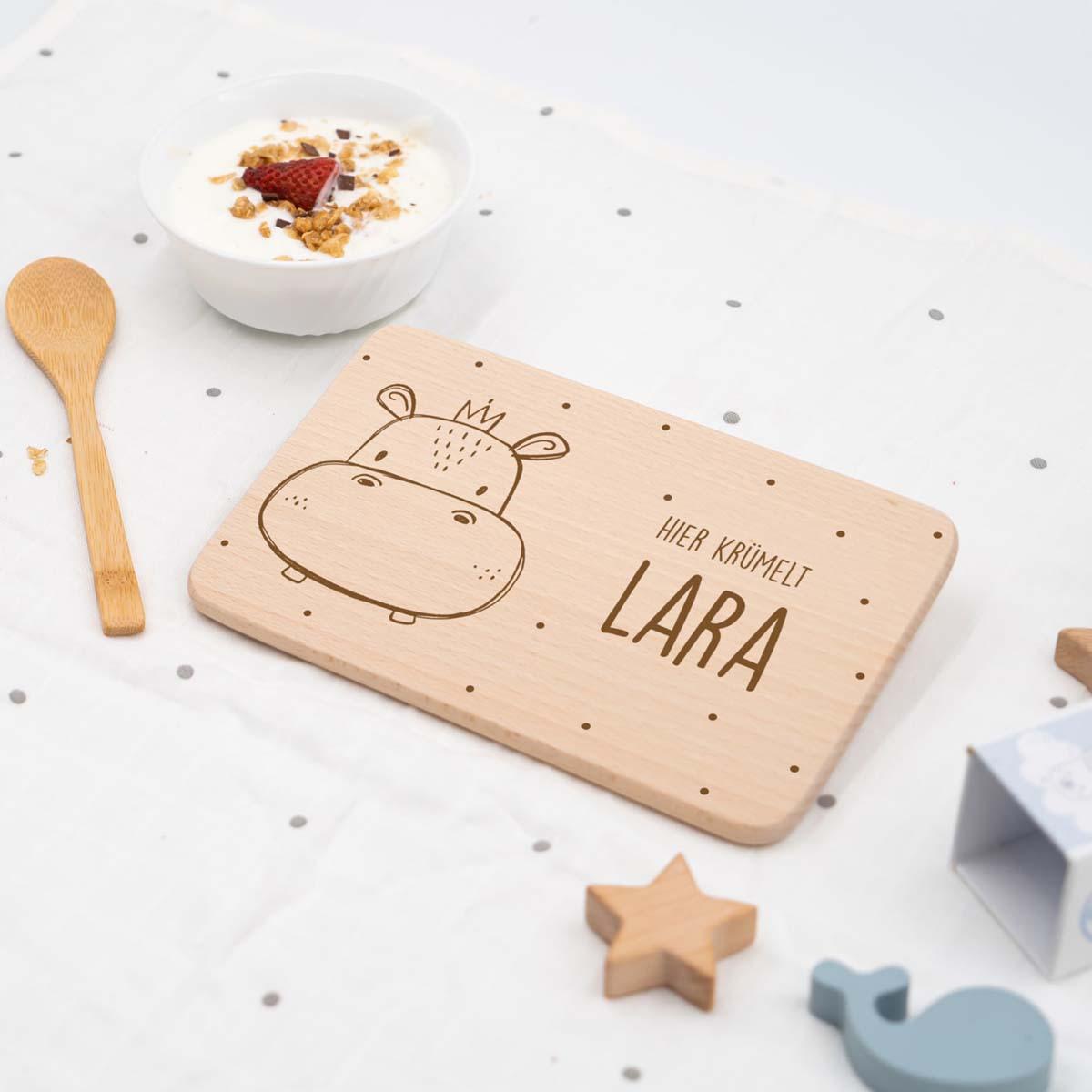 engraved wooden breakfast board with unique design