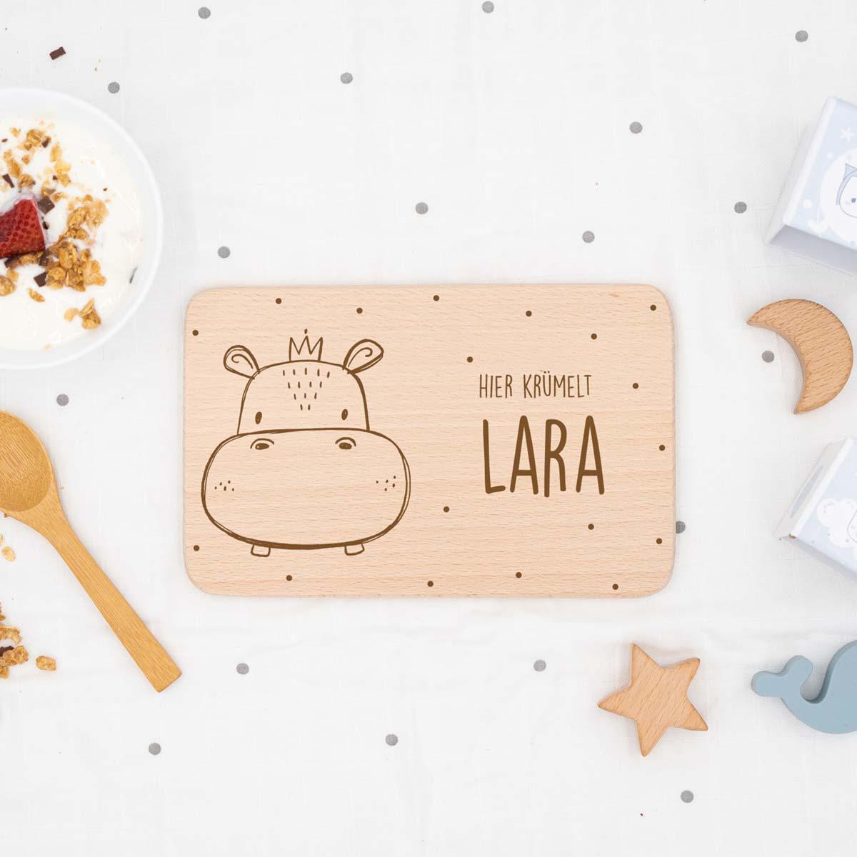 handcrafted wooden breakfast board with personalized engraving