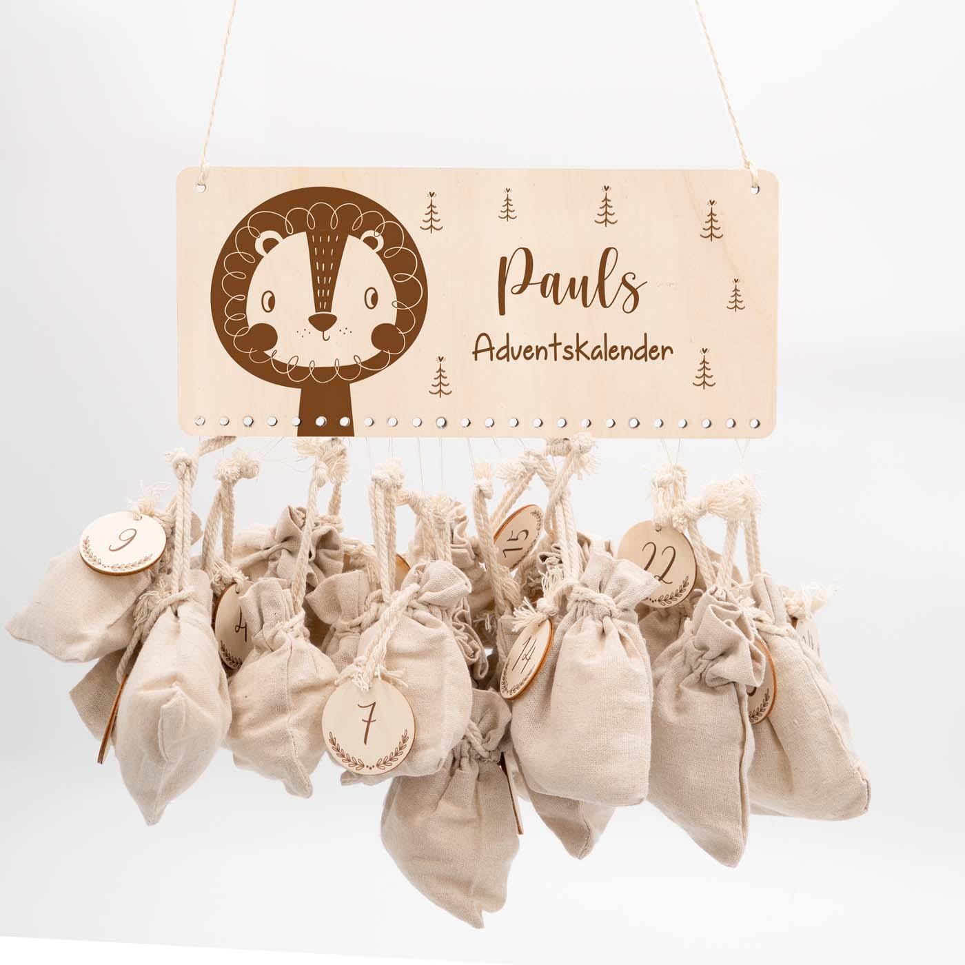 personalized lion advent calendar with custom name