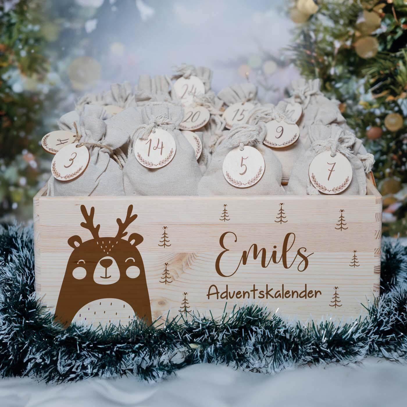 personalisierter adventskalender mit schlichtem design