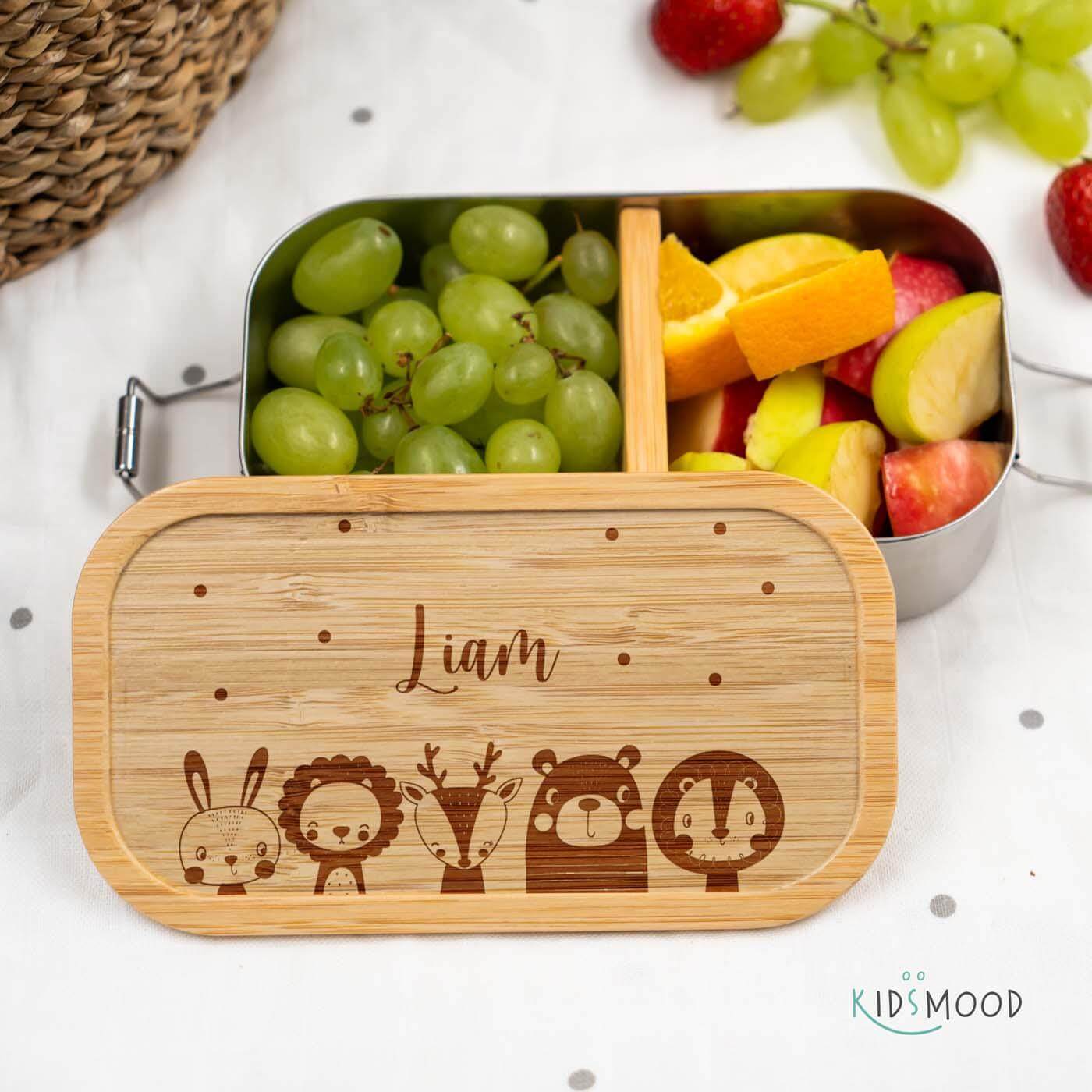 personalized lunchbox with animal family design