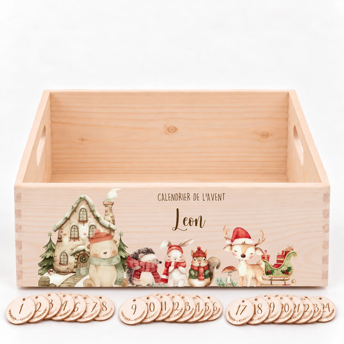 Calendrier de l'Avent personnalisé - Maison enneigée