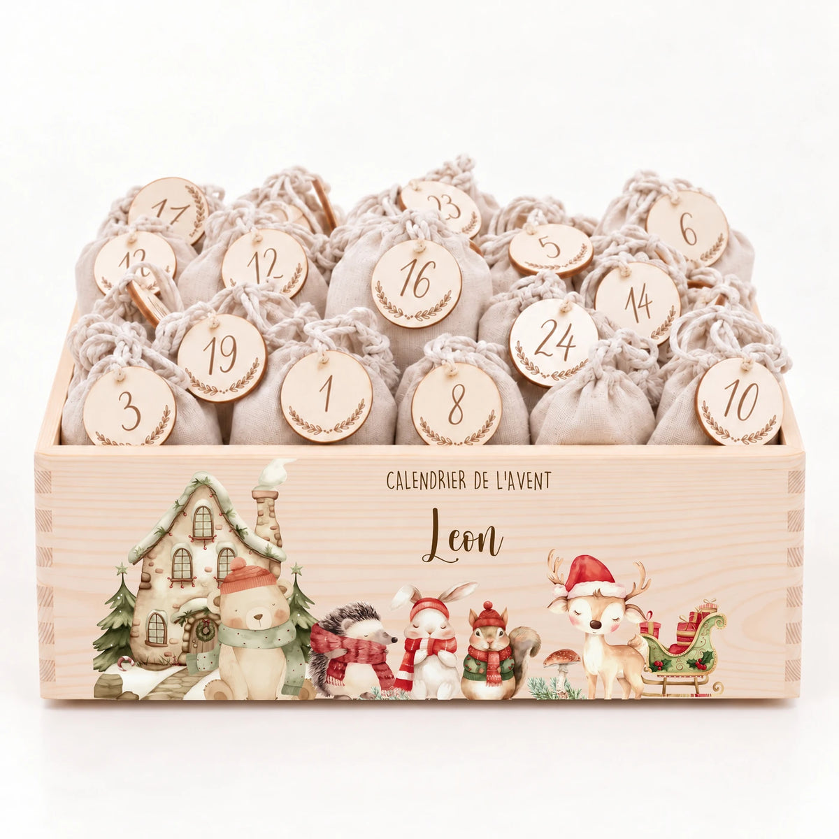 Calendrier de l'Avent personnalisé - Maison enneigée