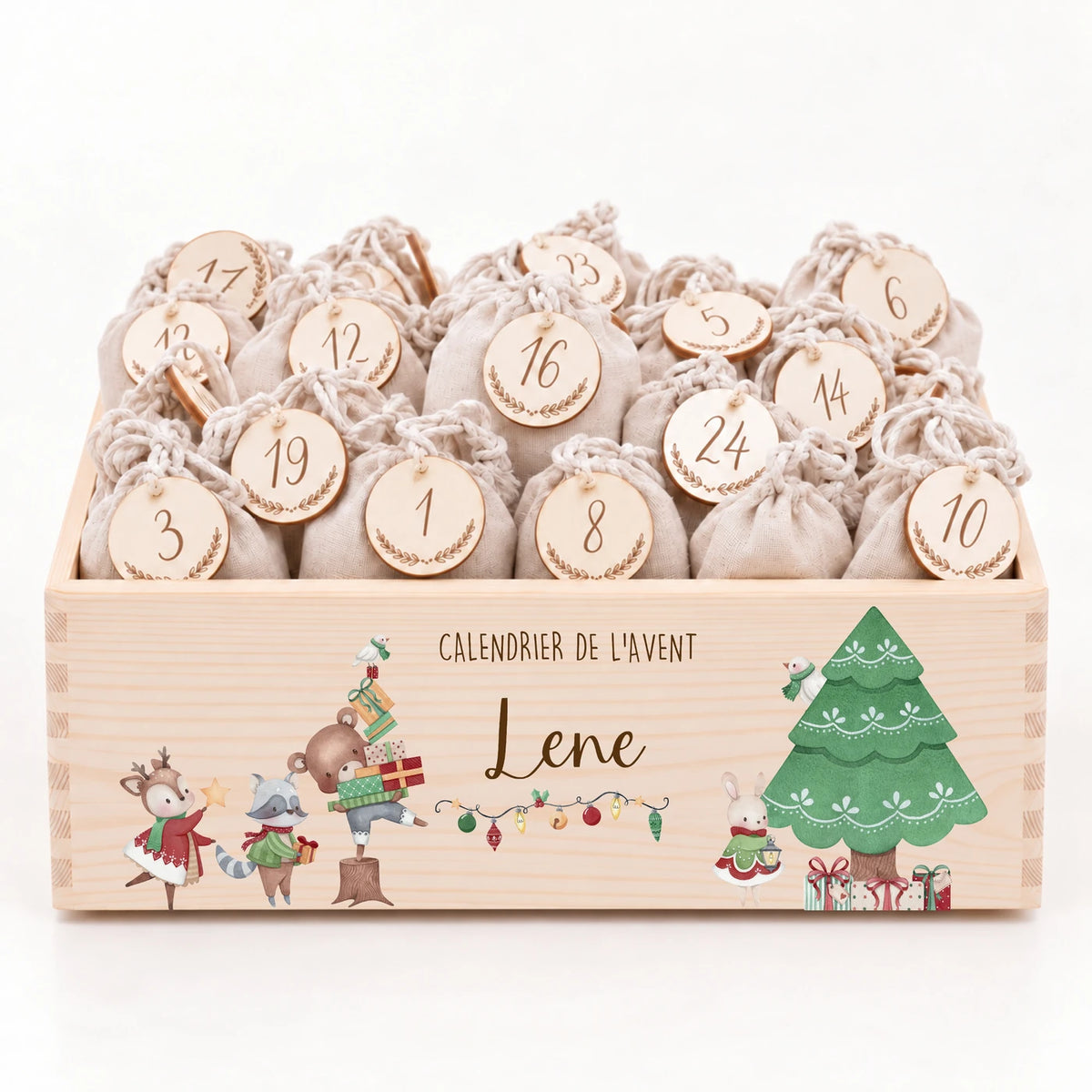 Calendrier de l'Avent personnalisé - Ours et cadeaux