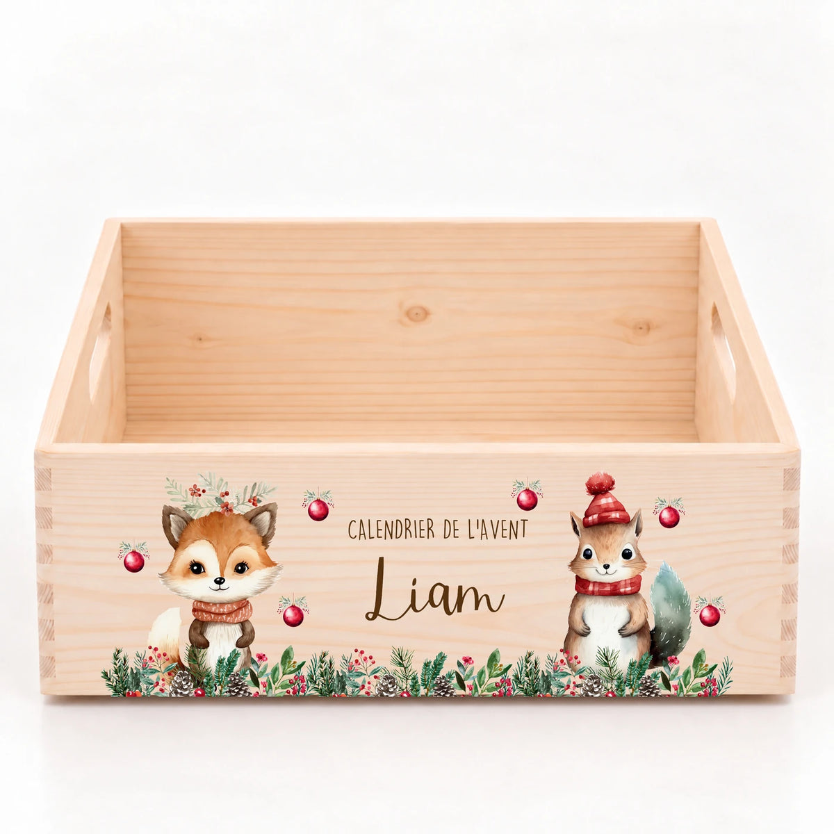 Calendrier de l'Avent personnalisé - Renard et écureuil