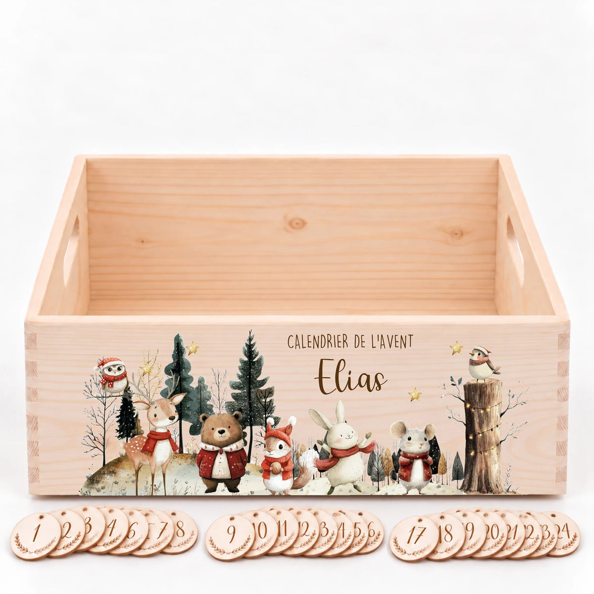 Calendrier de l'Avent personnalisé - Forêt enneigée