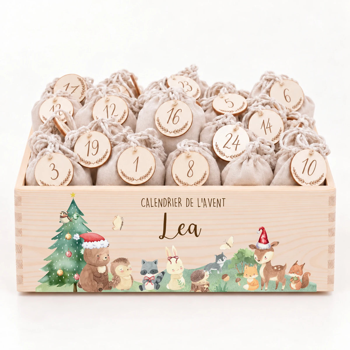 Calendrier de l'Avent personnalisé - Famille de la forêt