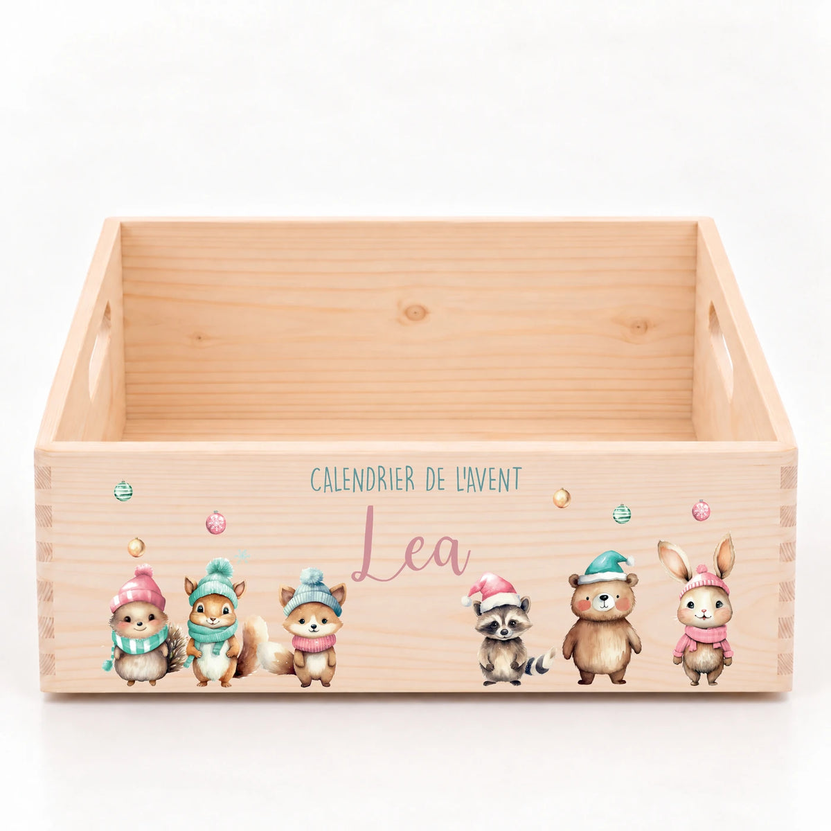 Calendrier de l'Avent personnalisé - Bonnets pastel