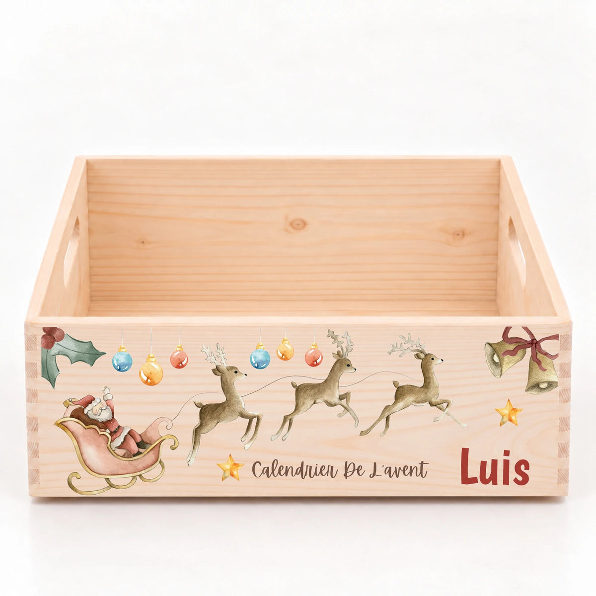 Calendrier de l'Avent personnalisé - Père Noël en traîneau