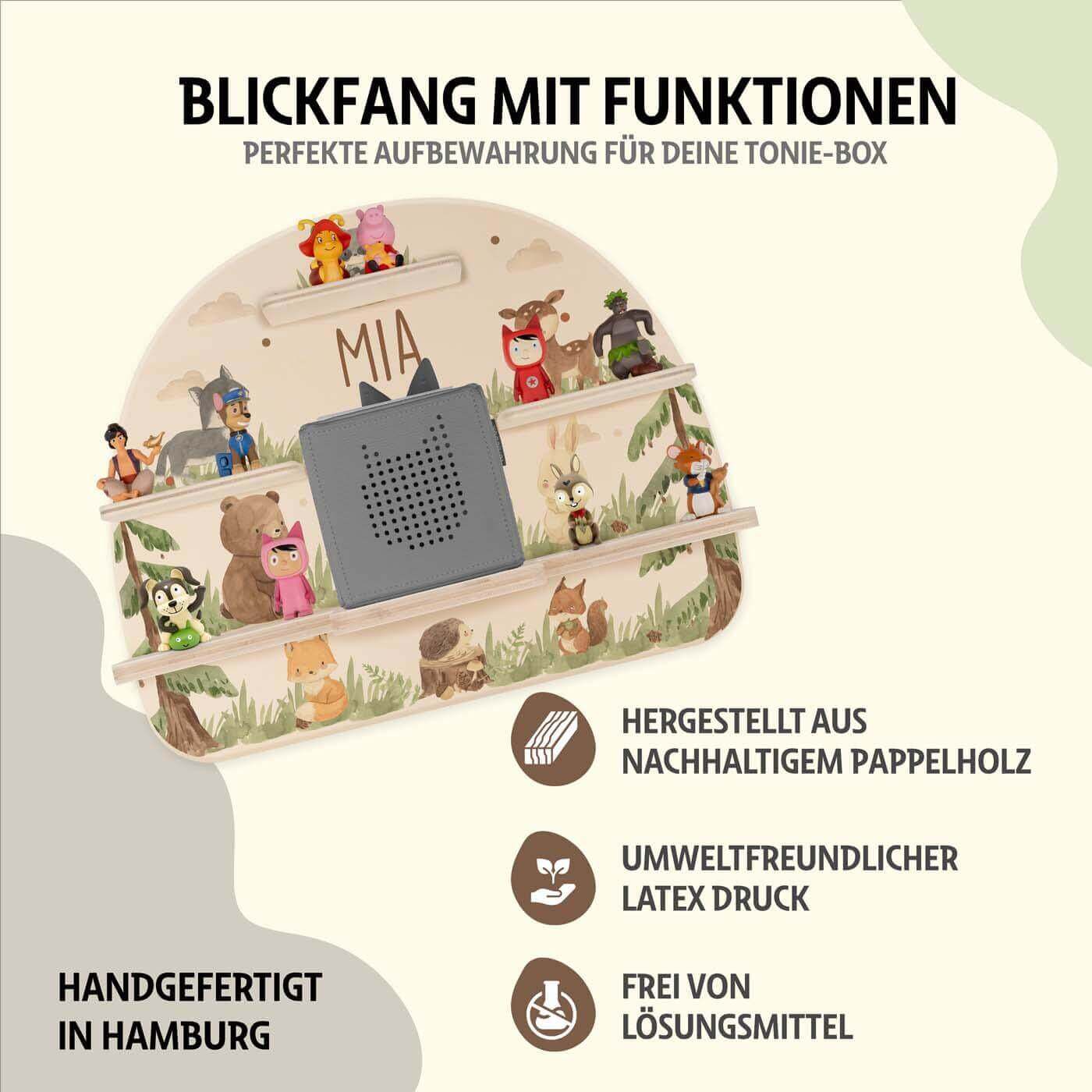 tonie-regal mit waldtiere motiv und individuellem namen