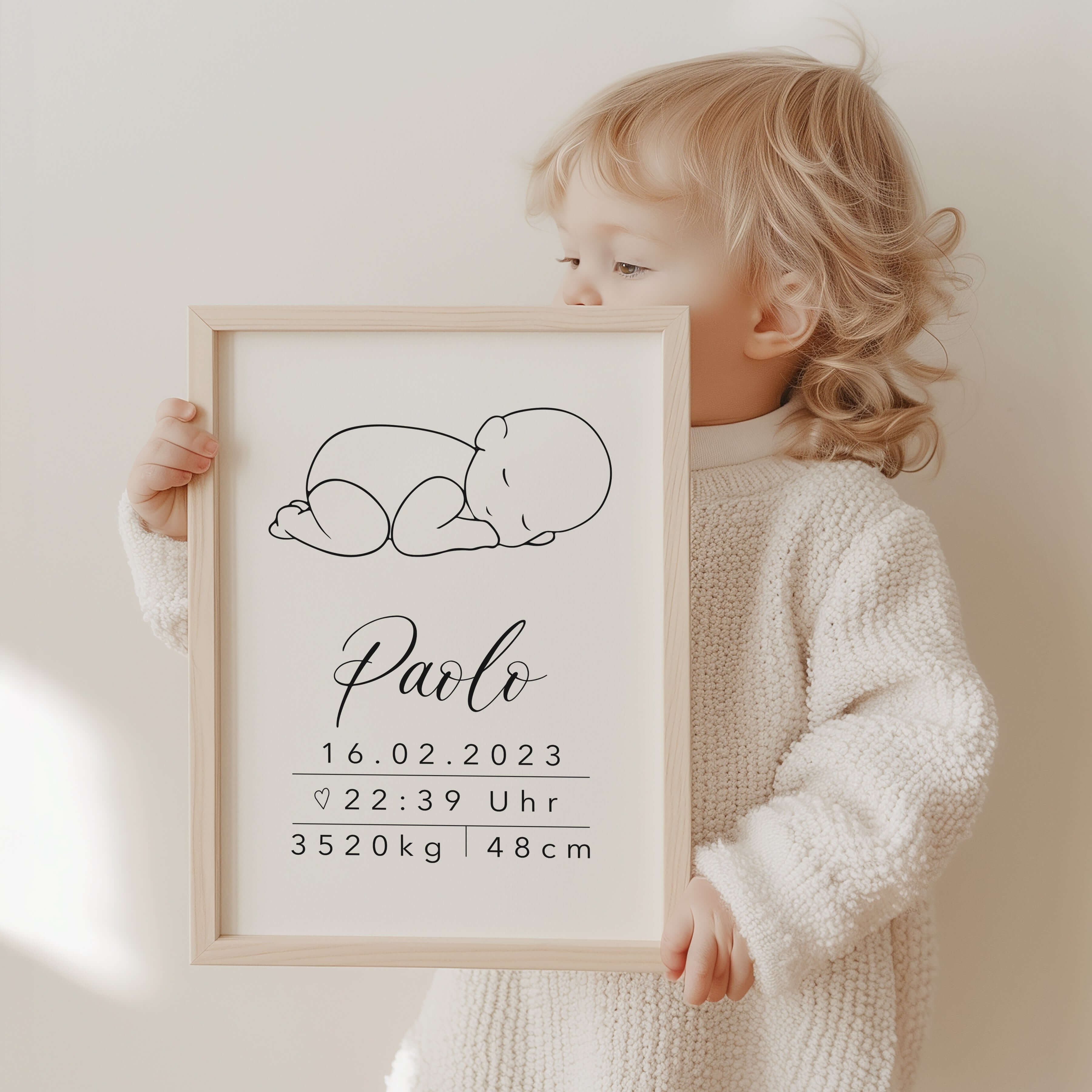 Geburtsposter personalisiert Boho
