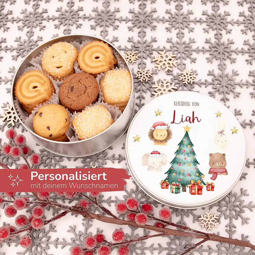 Keksdose aus Metal personalisiert - Weihnachten