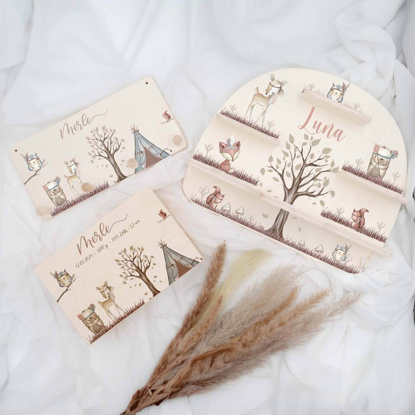 nahaufnahme der woodland-bundle erinnerungskiste aus holz