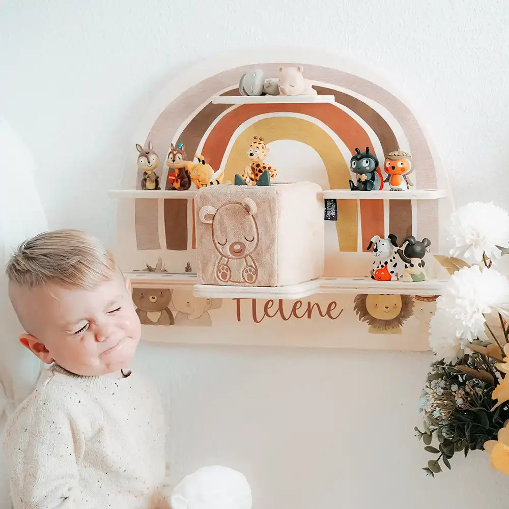 Tonie Regal aus Holz, Toniebox Regal personalisiert Regenbogen 8