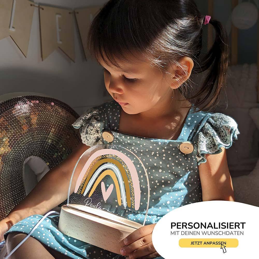 close-up of girl design on personalized night lamp