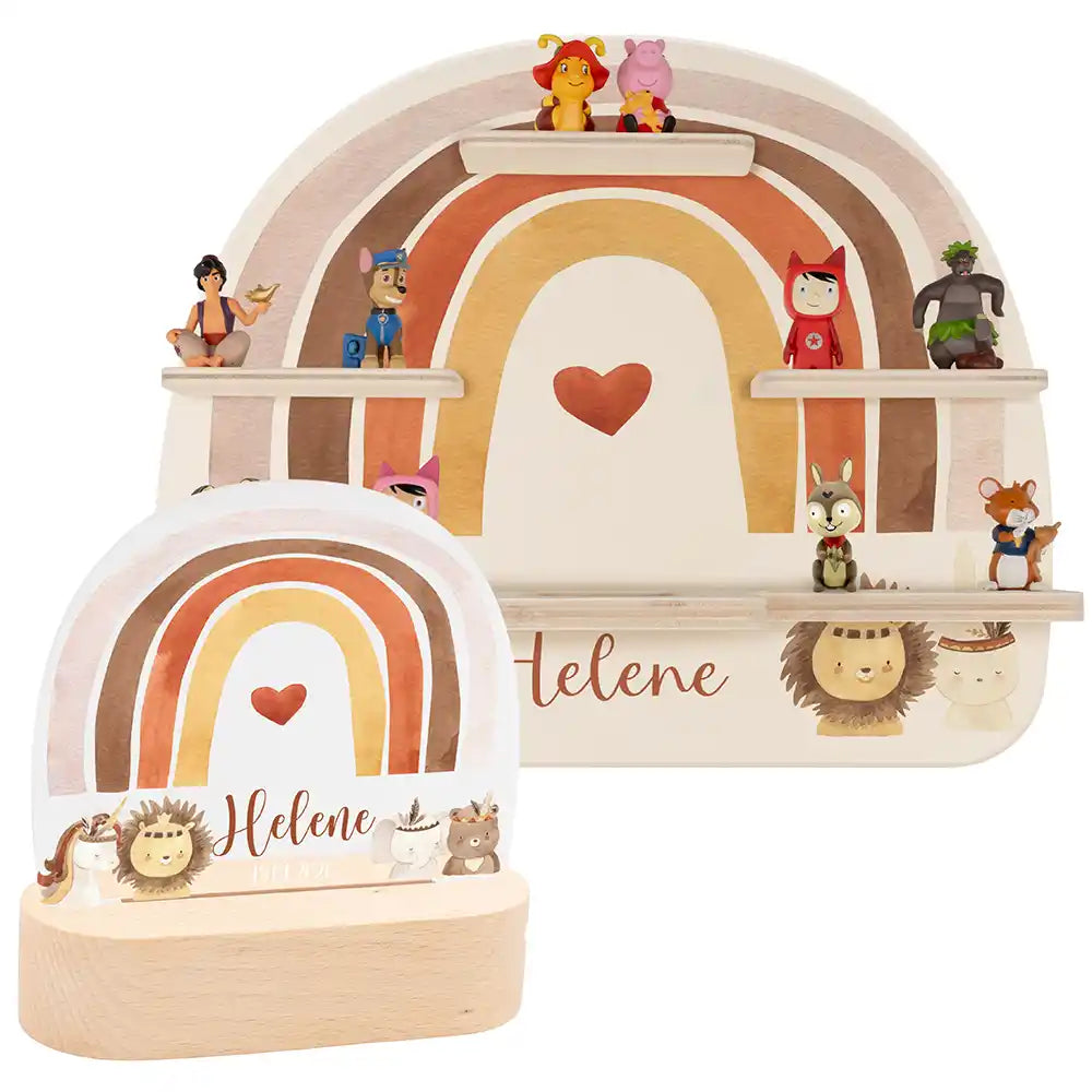 Kinderzimmer Bundle Regenbogen 8 Tonieregal + Nachtlicht