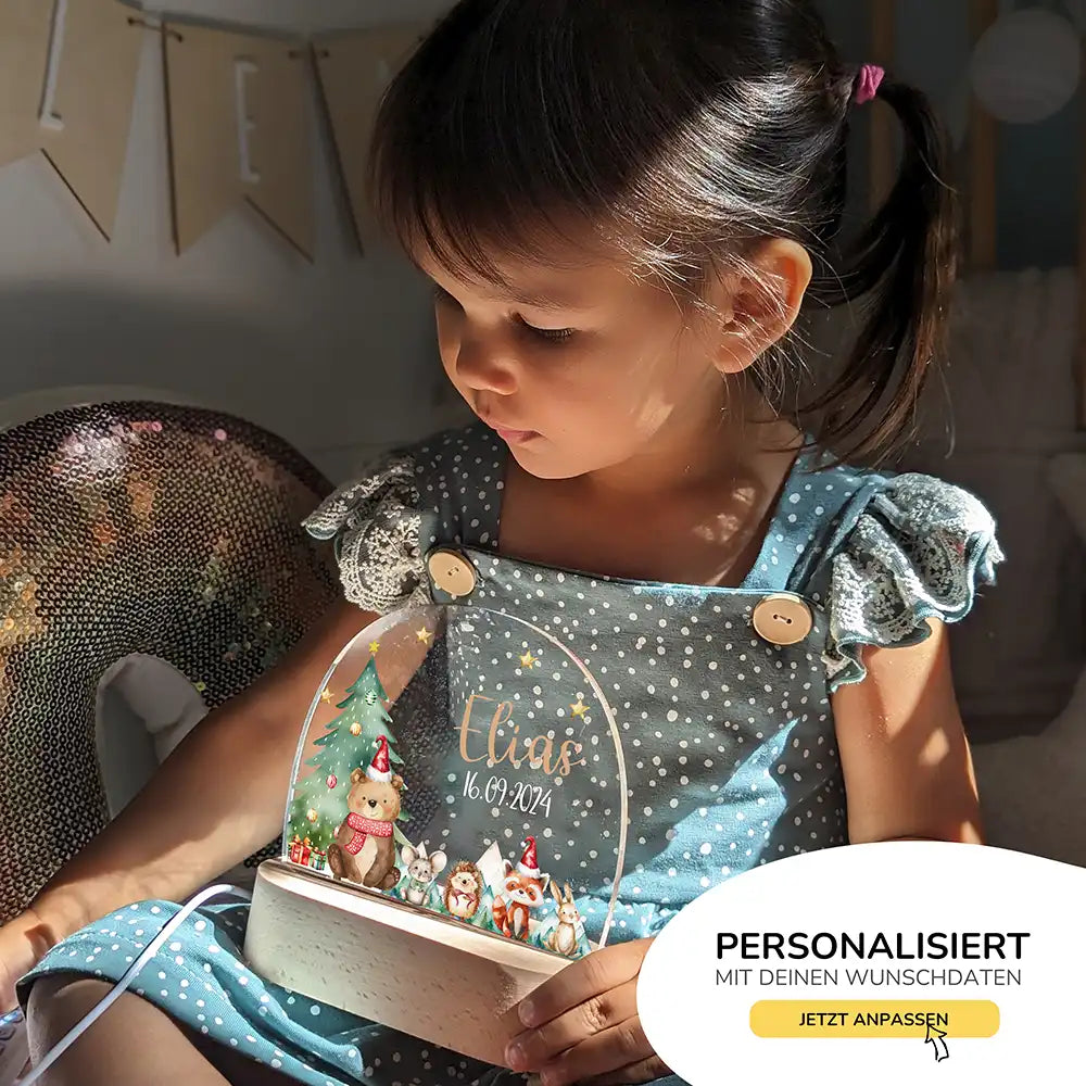 Nachtlicht Kinder personalisiert Weihnachten - Weihnachtsbär