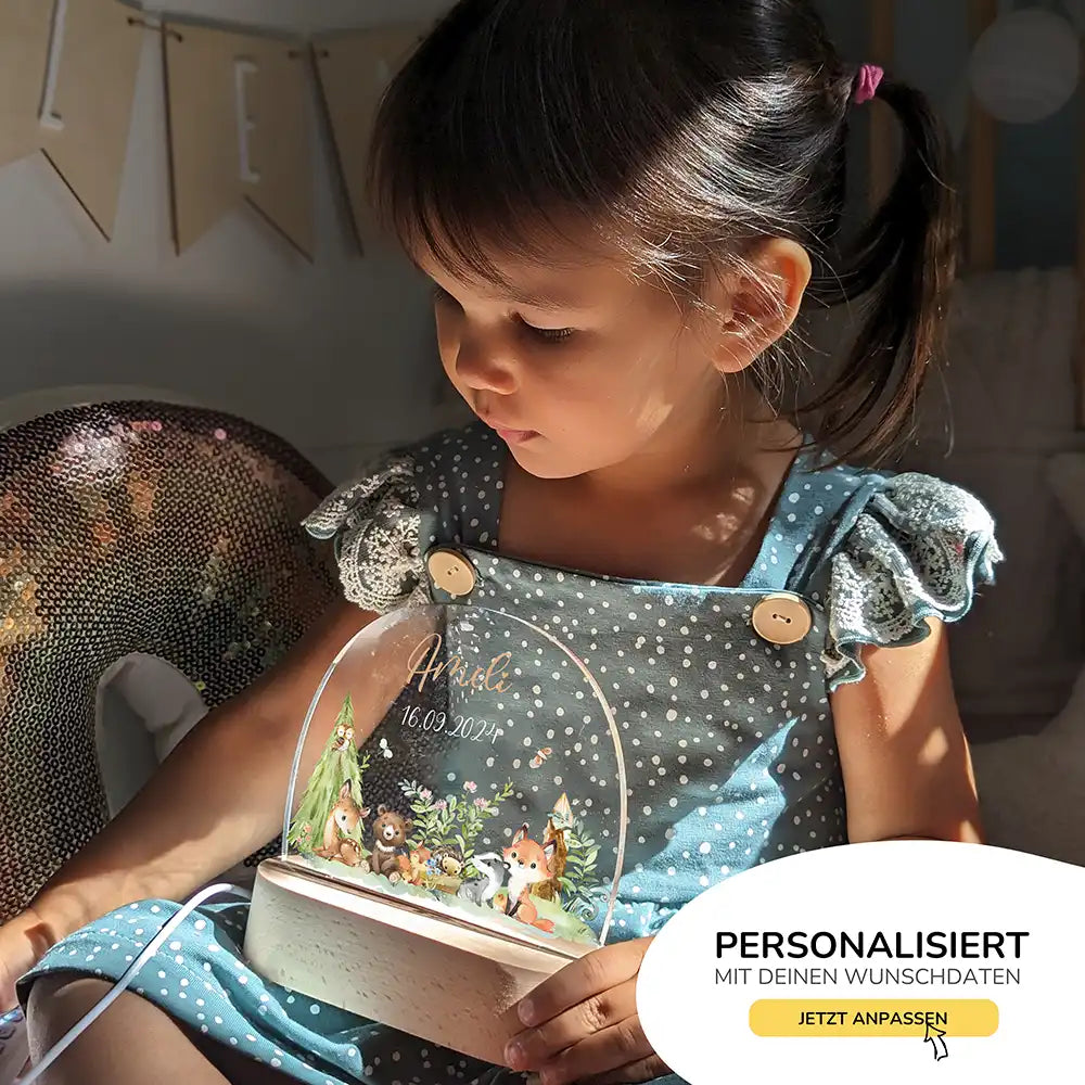 Nachtlicht Kinder personalisiert Weihnachten - Tierbande