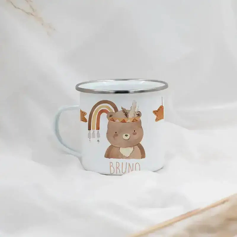 Emaille Tasse personalisiert - niedliche Motive