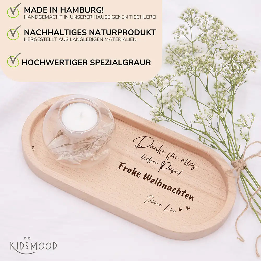 Holz-Serviertablett Papa-Weihnachtsgeschenk - Danke Für alles