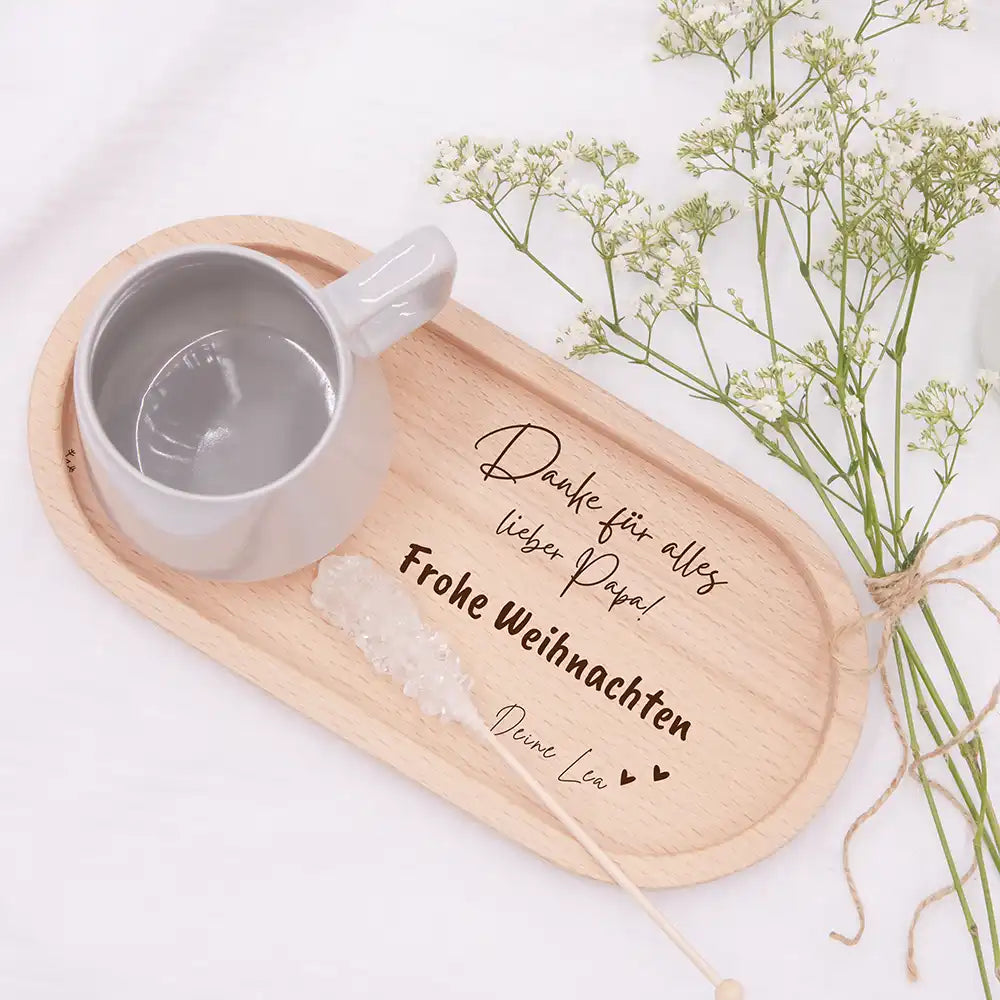 Holz-Serviertablett Papa-Weihnachtsgeschenk - Danke Für alles