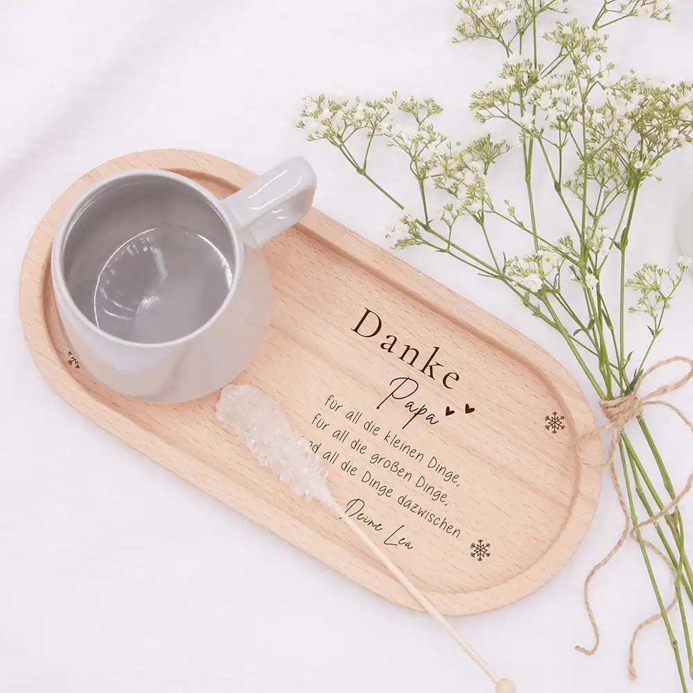 Holz-Serviertablett Papa-Weihnachtsgeschenk - Danke Papa