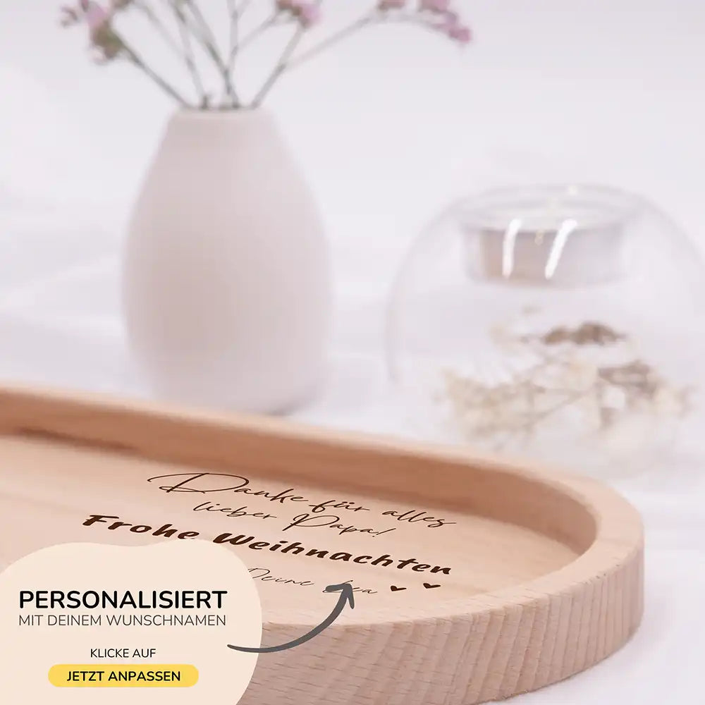 Holz-Serviertablett Papa-Weihnachtsgeschenk - Danke Für alles