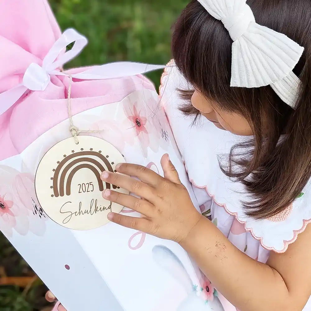 Personalisierte Schultüte mit Namen - Einhorn rosa