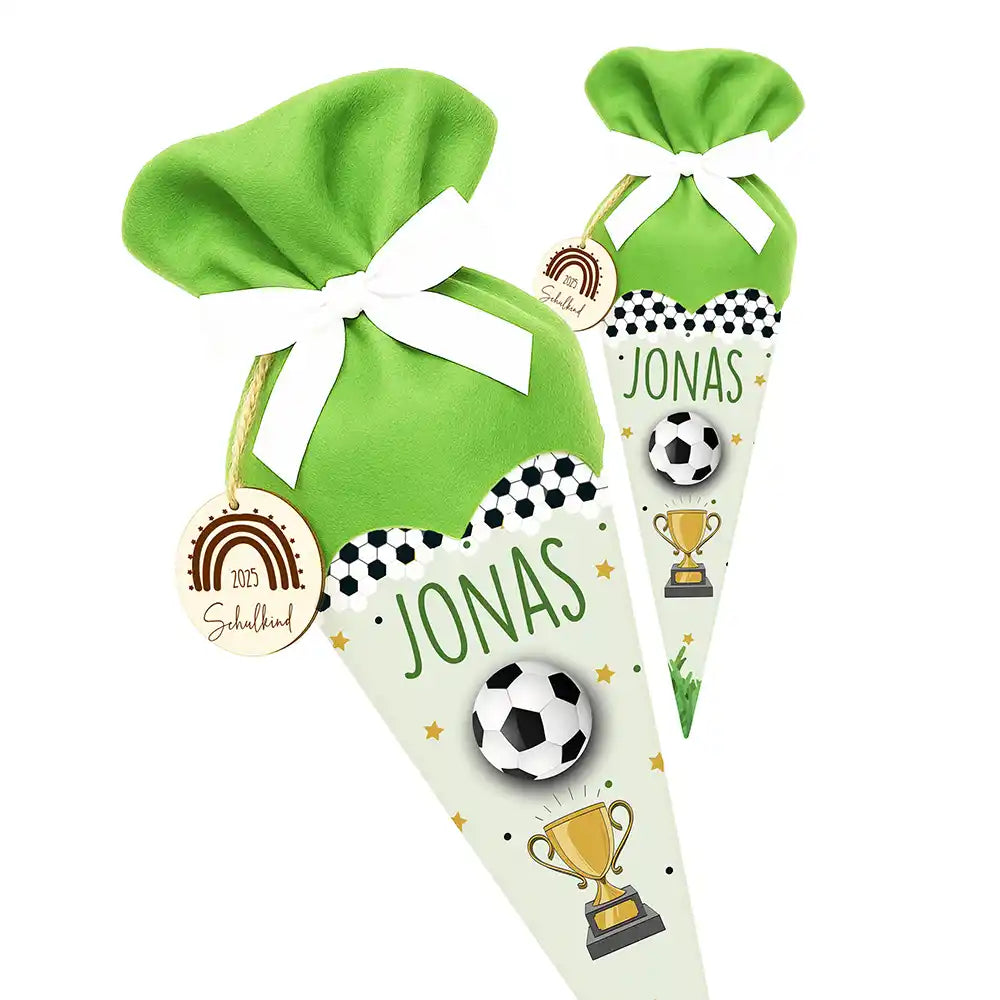 Personalisierte Schultüte mit Namen - Fussball