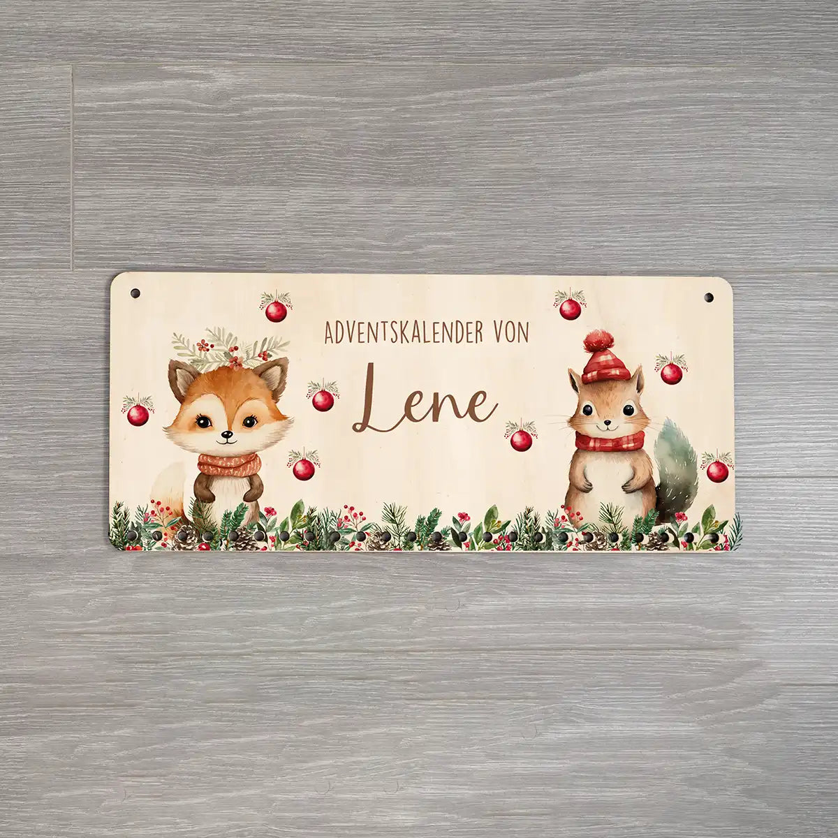 Personalisierbarer Adventskalender farbig - Niedlicher Fuchs