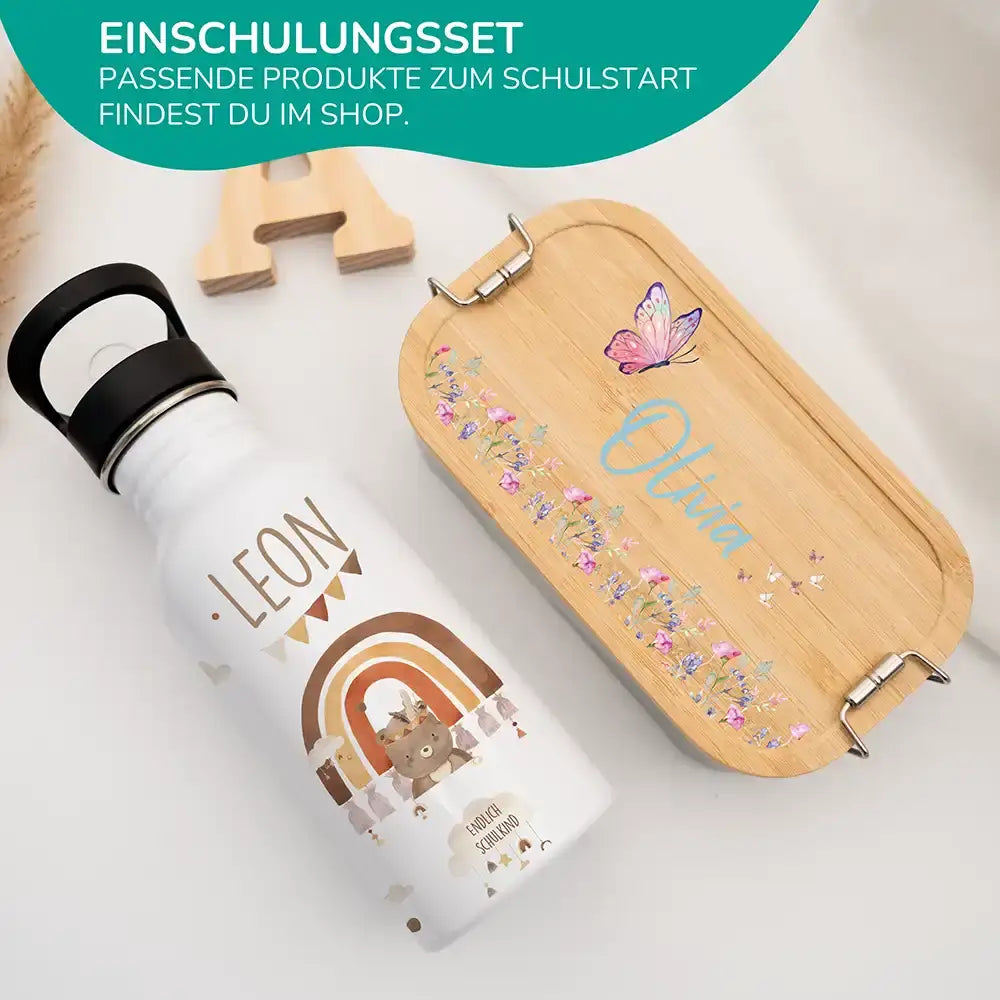 500ml edelstahl trinkflasche mit boho bär design
