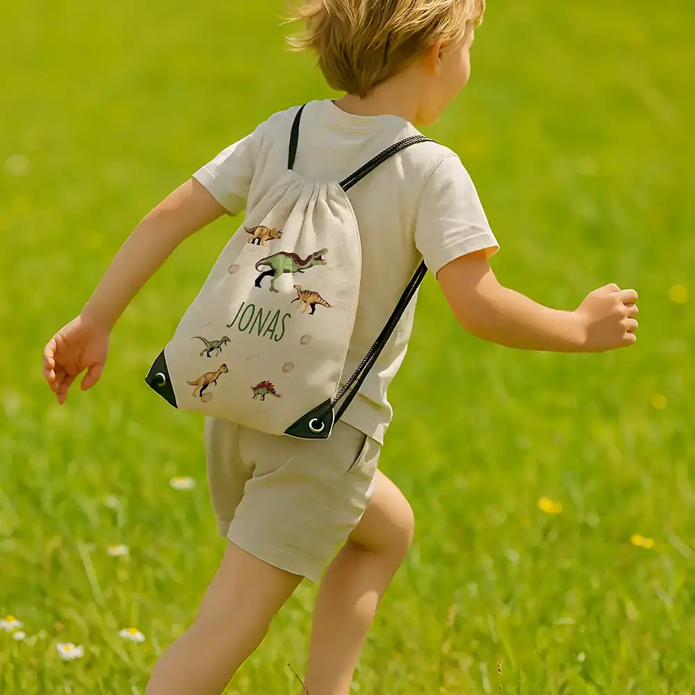 Personalisierter Turnbeutel mit Namen - Dinos