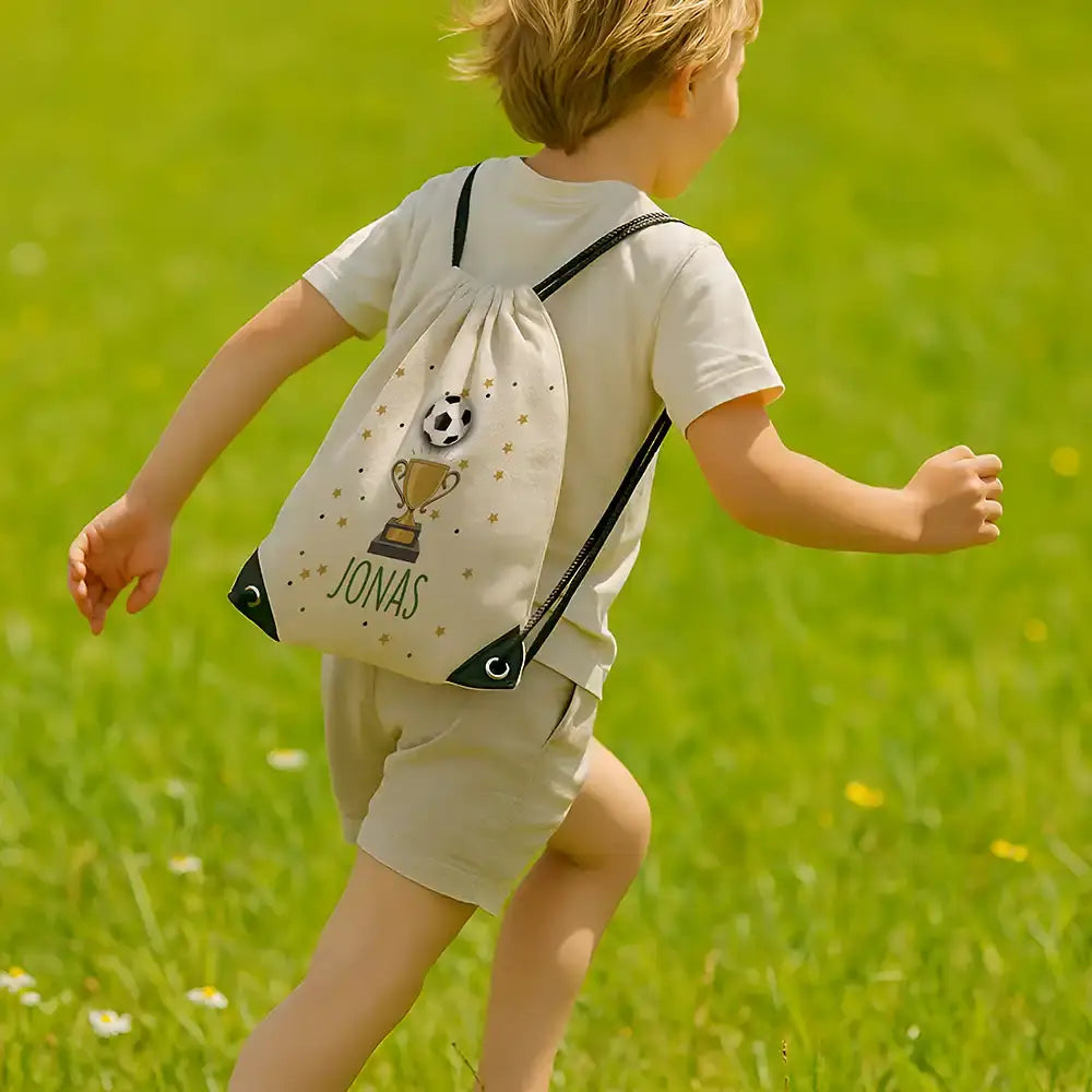 Personalisierter Turnbeutel mit Namen - Fußball Pokal