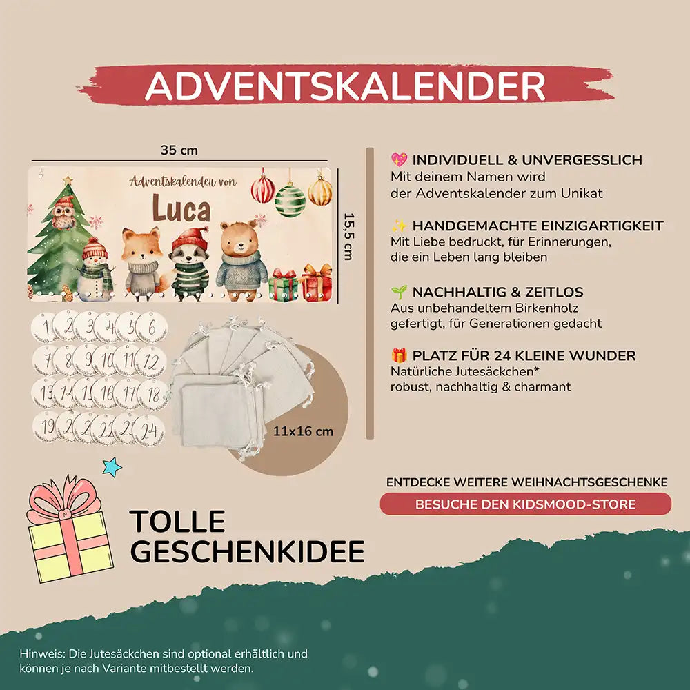Personalisierter Adventskalender Weihnachtsglück