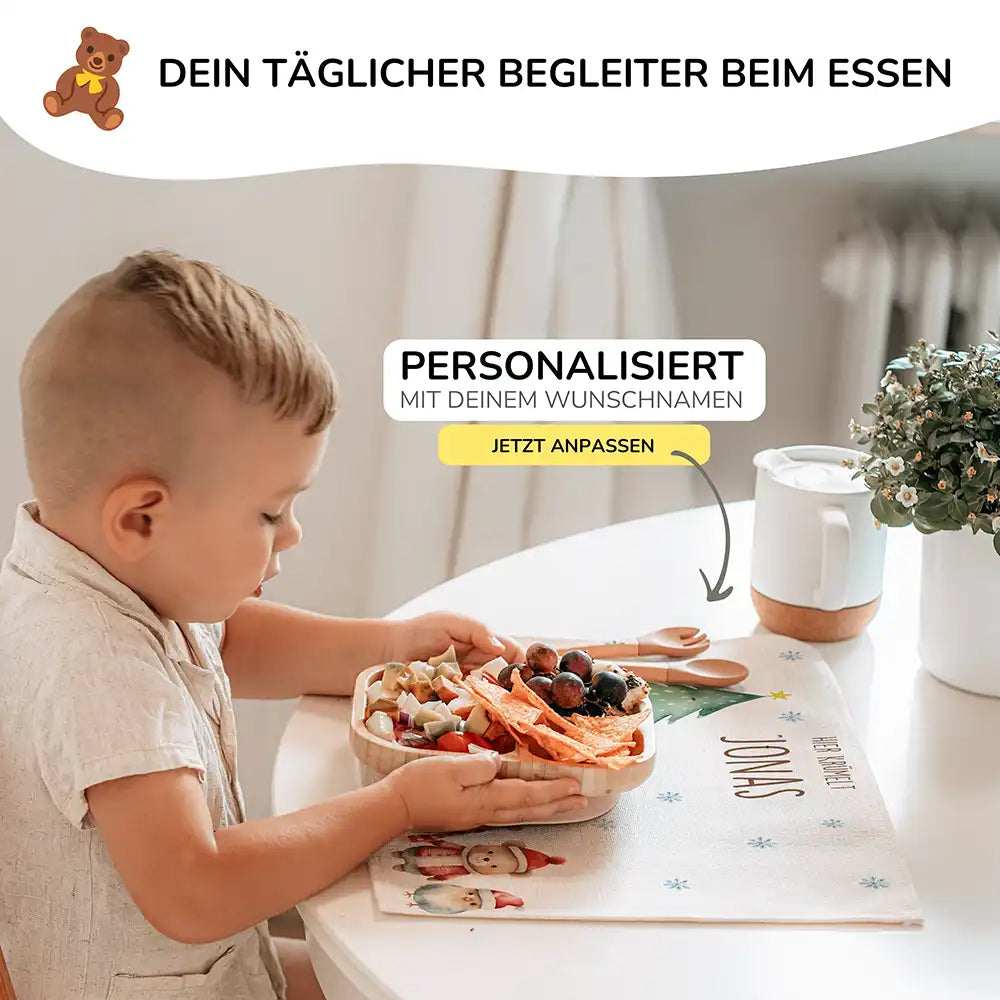 Tischset Kinder personalisiert Weihnachtsmotiv - Zauberpfötchen