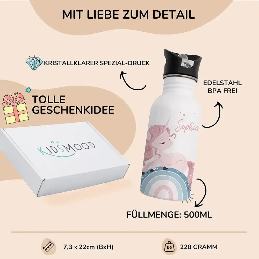 Trinkflaschen Kinder Edelstahl - Baby Einhorn