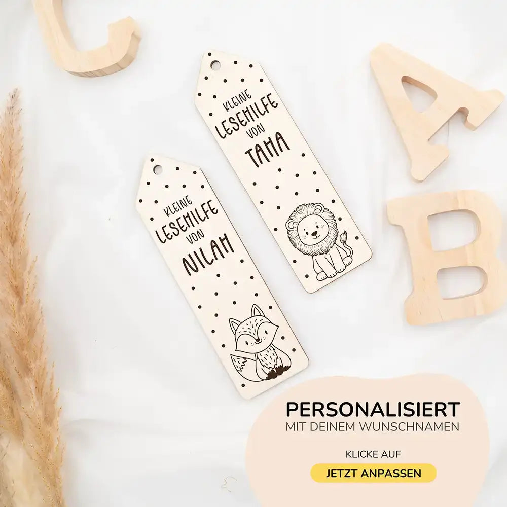 personalisierte lesehilfe mit fuchs design für den schulanfang