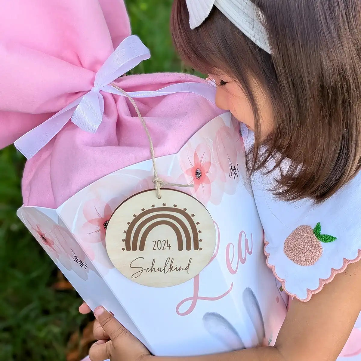 school cone with hase design and personalized name